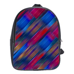 Striped Colorful Abstract Pattern School Bag (large)