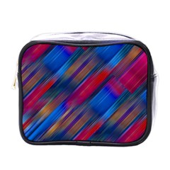 Striped Colorful Abstract Pattern Mini Toiletries Bag (one Side) by dflcprintsclothing