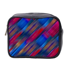 Striped Colorful Abstract Pattern Mini Toiletries Bag (two Sides)