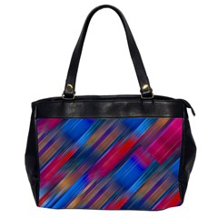 Striped Colorful Abstract Pattern Oversize Office Handbag (2 Sides)