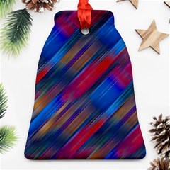 Striped Colorful Abstract Pattern Bell Ornament (two Sides)