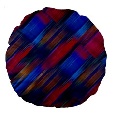 Striped Colorful Abstract Pattern Large 18  Premium Round Cushions