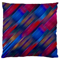 Striped Colorful Abstract Pattern Standard Premium Plush Fleece Cushion Case (one Side)