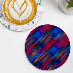 Striped Colorful Abstract Pattern Uv Print Round Tile Coaster by dflcprintsclothing