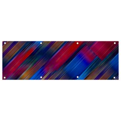 Striped Colorful Abstract Pattern Banner And Sign 9  X 3  by dflcprintsclothing