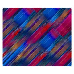 Striped Colorful Abstract Pattern One Side Premium Plush Fleece Blanket (small)