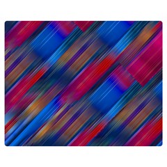 Striped Colorful Abstract Pattern One Side Premium Plush Fleece Blanket (medium)