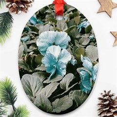 Flowers And Leaves Colored Scene Ornament (oval)