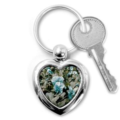 Flowers And Leaves Colored Scene Key Chain (heart) by dflcprintsclothing