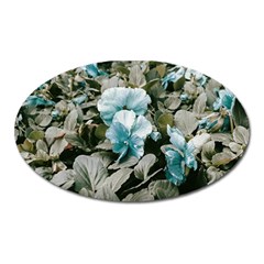 Flowers And Leaves Colored Scene Oval Magnet by dflcprintsclothing