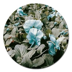 Flowers And Leaves Colored Scene Magnet 5  (round) by dflcprintsclothing