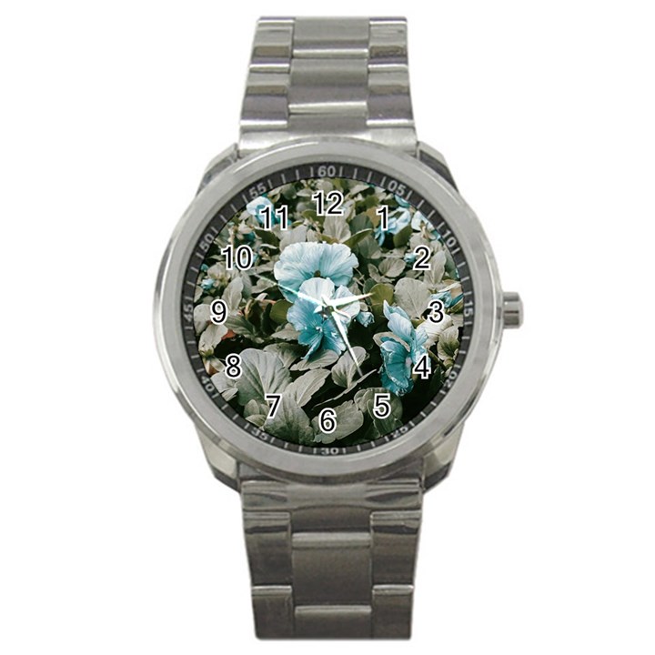 Flowers And Leaves Colored Scene Sport Metal Watch