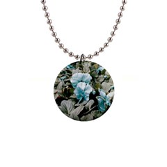 Flowers And Leaves Colored Scene 1  Button Necklace by dflcprintsclothing