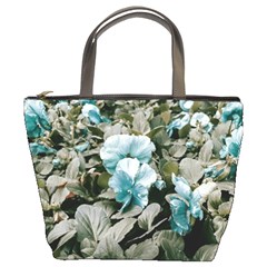 Flowers And Leaves Colored Scene Bucket Bag by dflcprintsclothing