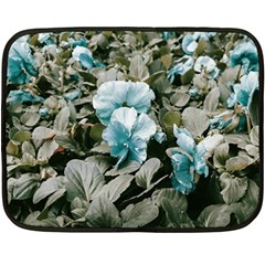 Flowers And Leaves Colored Scene Fleece Blanket (mini) by dflcprintsclothing