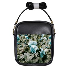 Flowers And Leaves Colored Scene Girls Sling Bag by dflcprintsclothing