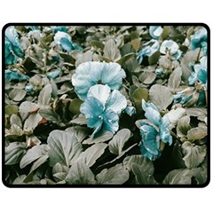 Flowers And Leaves Colored Scene One Side Fleece Blanket (medium) by dflcprintsclothing