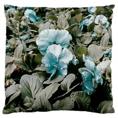 Flowers And Leaves Colored Scene Large Cushion Case (two Sides) by dflcprintsclothing