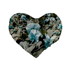 Flowers And Leaves Colored Scene Standard 16  Premium Heart Shape Cushions by dflcprintsclothing