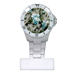 Flowers And Leaves Colored Scene Plastic Nurses Watch by dflcprintsclothing