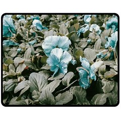 Flowers And Leaves Colored Scene Fleece Blanket (medium) by dflcprintsclothing