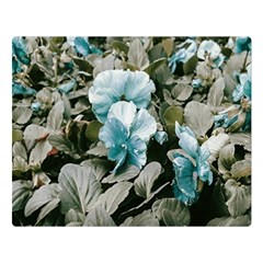 Flowers And Leaves Colored Scene Premium Plush Fleece Blanket (large) by dflcprintsclothing