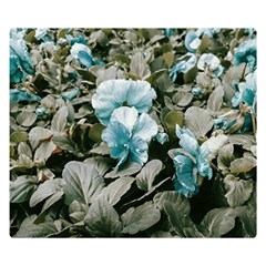 Flowers And Leaves Colored Scene One Side Premium Plush Fleece Blanket (small) by dflcprintsclothing