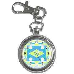 Bohemian Chintz 20 - Pastel Green Blue Pink Key Chain Watches by Mazipoodles