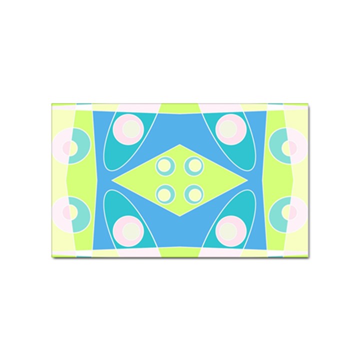 Bohemian Chintz 20 - Pastel Green Blue Pink Sticker Rectangular (100 pack)