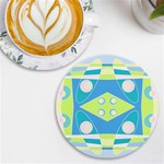 Bohemian Chintz 20 - Pastel Green Blue Pink UV Print Round Tile Coaster Front