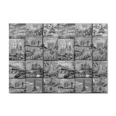 Paris Souvenirs Black And White Pattern Sticker A4 (10 Pack)