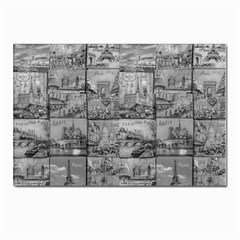 Paris Souvenirs Black And White Pattern Postcard 4 x 6  (pkg Of 10) by dflcprintsclothing