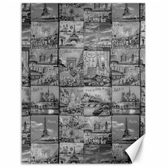 Paris Souvenirs Black And White Pattern Canvas 12  X 16 