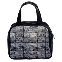 Paris Souvenirs Black And White Pattern Classic Handbag (two Sides) by dflcprintsclothing