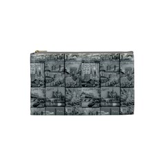 Paris Souvenirs Black And White Pattern Cosmetic Bag (small) by dflcprintsclothing