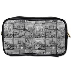 Paris Souvenirs Black And White Pattern Toiletries Bag (one Side) by dflcprintsclothing