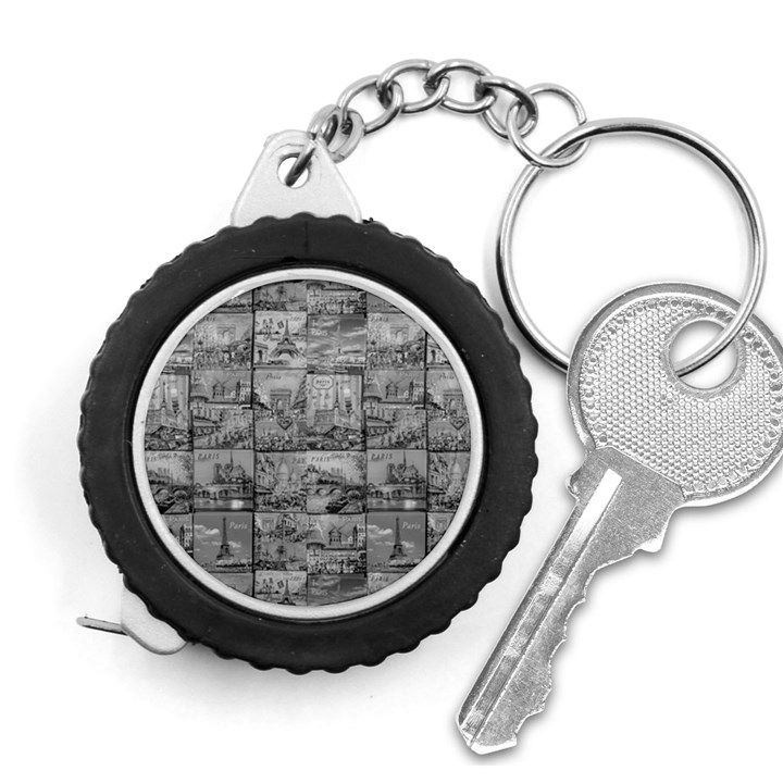 Paris Souvenirs Black And White Pattern Measuring Tape