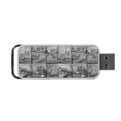 Paris Souvenirs Black And White Pattern Portable Usb Flash (two Sides) by dflcprintsclothing