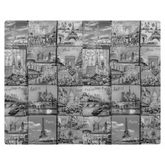 Paris Souvenirs Black And White Pattern Premium Plush Fleece Blanket (medium)