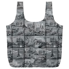 Paris Souvenirs Black And White Pattern Full Print Recycle Bag (xxxl) by dflcprintsclothing