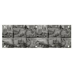 Paris Souvenirs Black And White Pattern Banner And Sign 6  X 2  by dflcprintsclothing