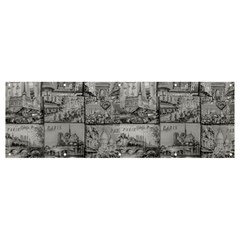 Paris Souvenirs Black And White Pattern Banner And Sign 12  X 4  by dflcprintsclothing