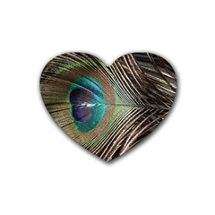 Peacock Rubber Heart Coaster (4 Pack)