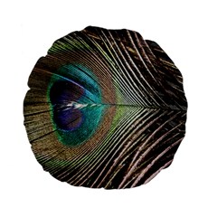 Peacock Standard 15  Premium Flano Round Cushions