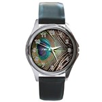 Peacock Round Metal Watch Front