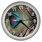 Peacock Wall Clock (Silver) Front