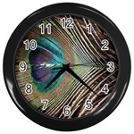 Peacock Wall Clock (Black) Front