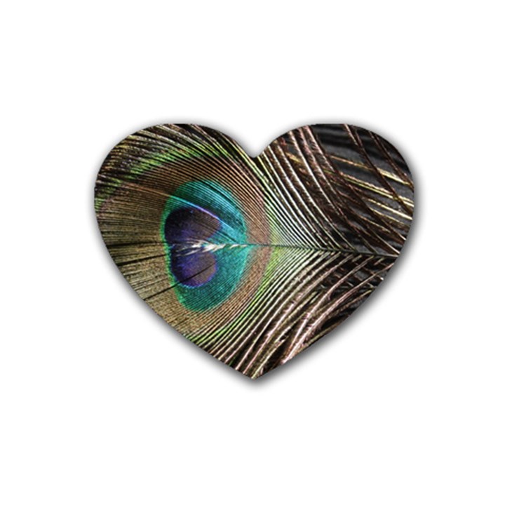 Peacock Rubber Heart Coaster (4 pack)