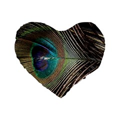 Peacock Standard 16  Premium Heart Shape Cushions