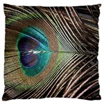 Peacock Large Premium Plush Fleece Cushion Case (One Side) Front